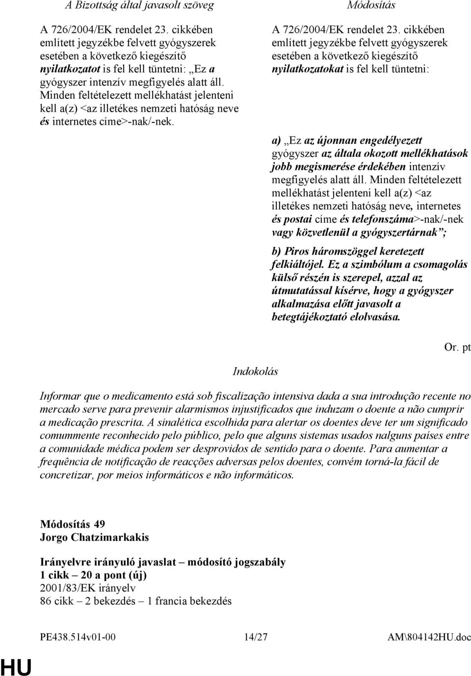 cikkében említett jegyzékbe felvett gyógyszerek esetében a következő kiegészítő nyilatkozatokat is fel kell tüntetni: a) Ez az újonnan engedélyezett gyógyszer az általa okozott mellékhatások jobb