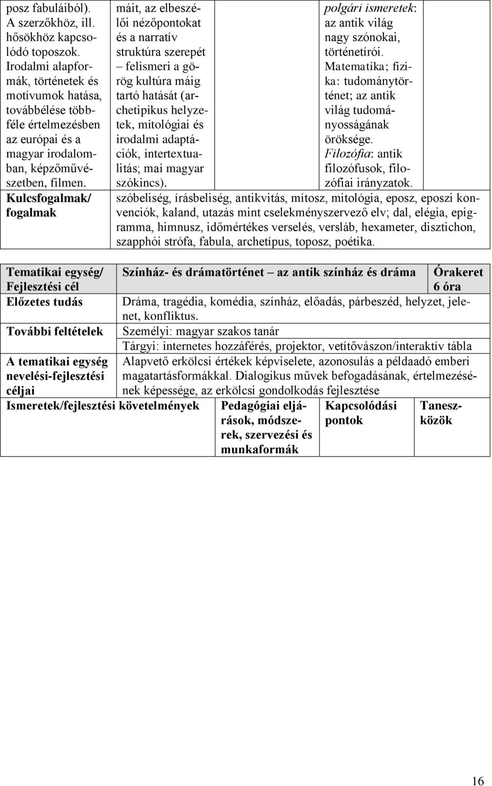 Kulcs/ máit, az elbeszélői nézőat és a narratív struktúra szerepét felismeri a görög kultúra máig tartó hatását (archetipikus helyzetek, mitológiai és irodalmi adaptációk, intertextualitás; mai