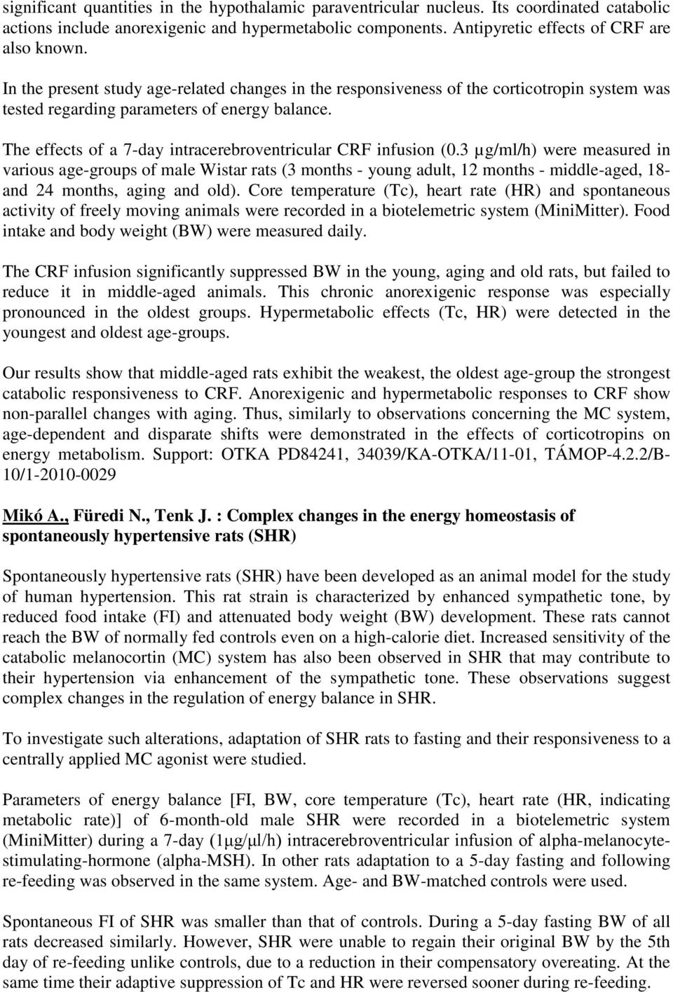 The effects of a 7-day intracerebroventricular CRF infusion (0.