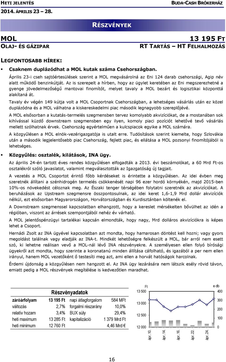 Az is szerepelt a hírben, hogy az ügylet keretében az Eni megszerezhetné a gyenge jövedelmezőségű mantovai finomítót, melyet tavaly a MOL bezárt és logisztikai központtá alakítaná át.