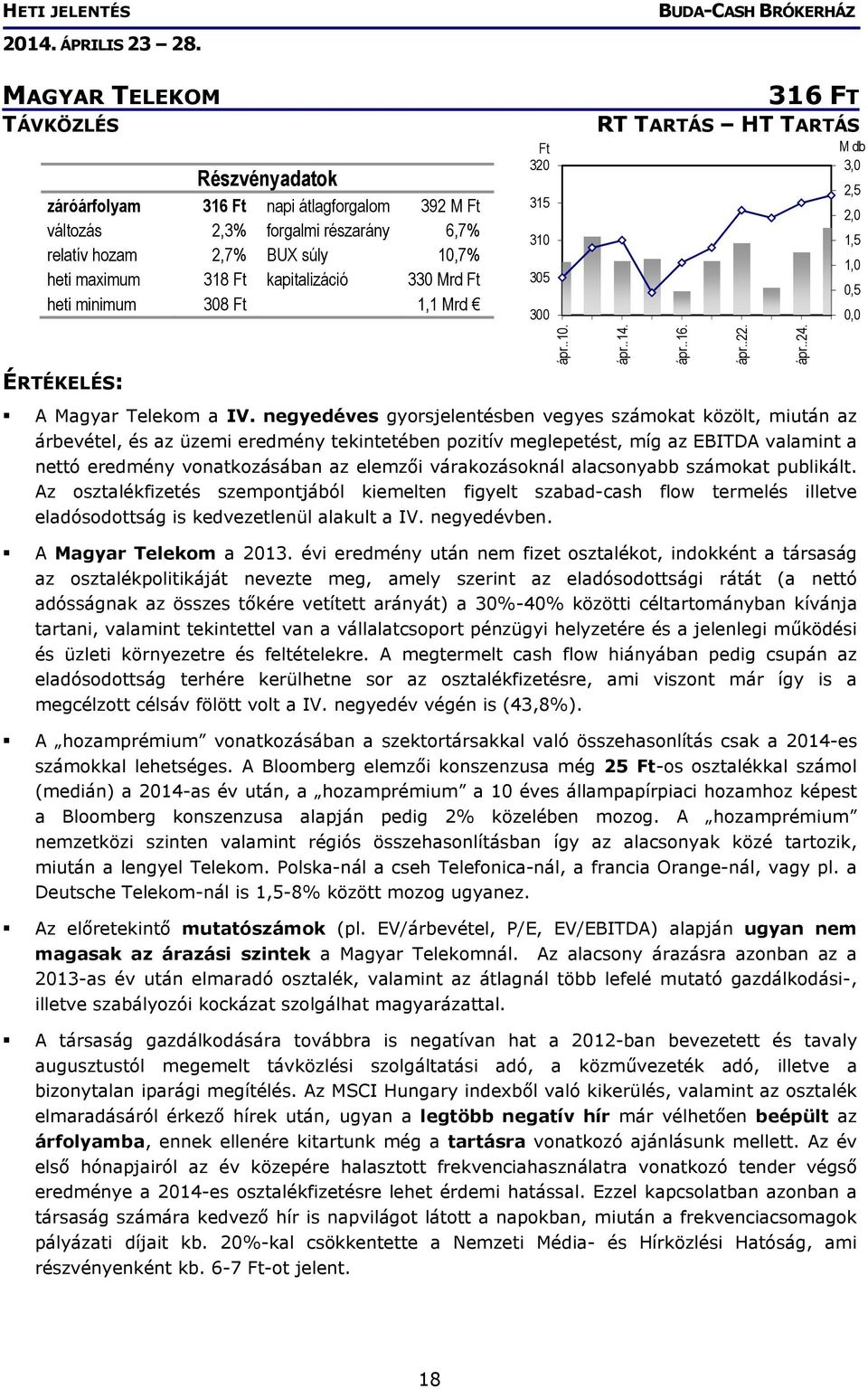 negyedéves gyorsjelentésben vegyes számokat közölt, miután az árbevétel, és az üzemi eredmény tekintetében pozitív meglepetést, míg az EBITDA valamint a nettó eredmény vonatkozásában az elemzői