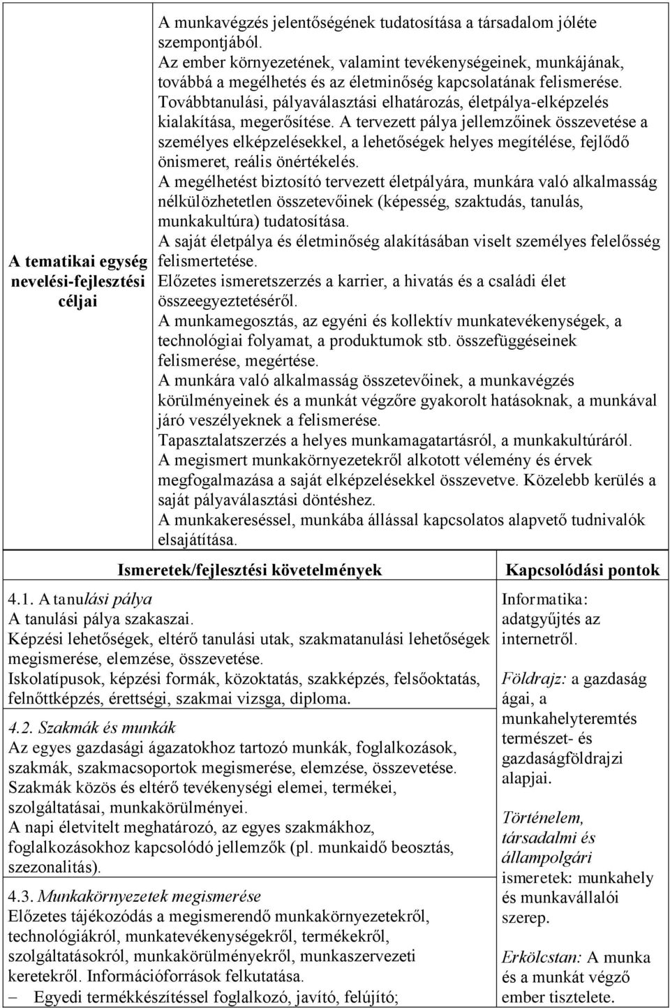 Továbbtanulási, pályaválasztási elhatározás, életpálya-elképzelés kialakítása, megerősítése.