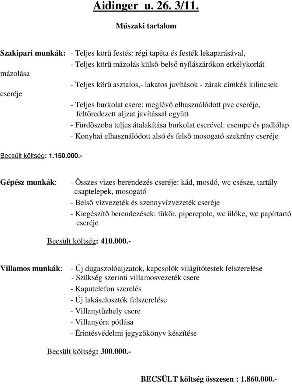 fels mosogató szekrény Becsült költség: 1.150.000.