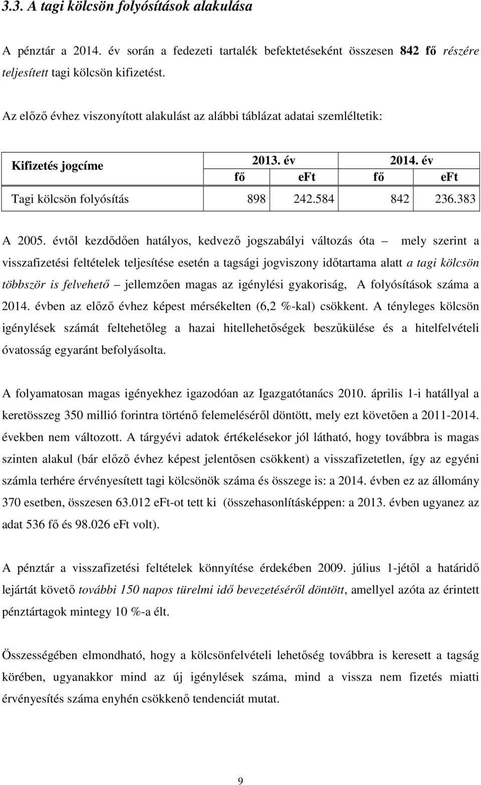 évtől kezdődően hatályos, kedvező jogszabályi változás óta mely szerint a visszafizetési feltételek teljesítése esetén a tagsági jogviszony időtartama alatt a tagi kölcsön többször is felvehető