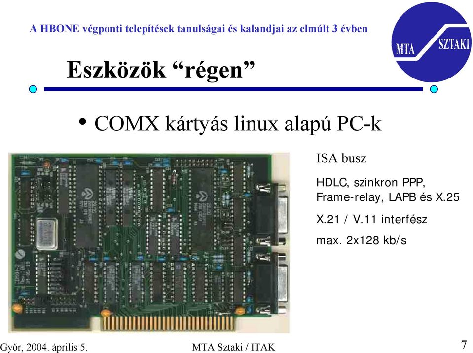 LAPB és X.25 X.21 / V.11 interfész max.