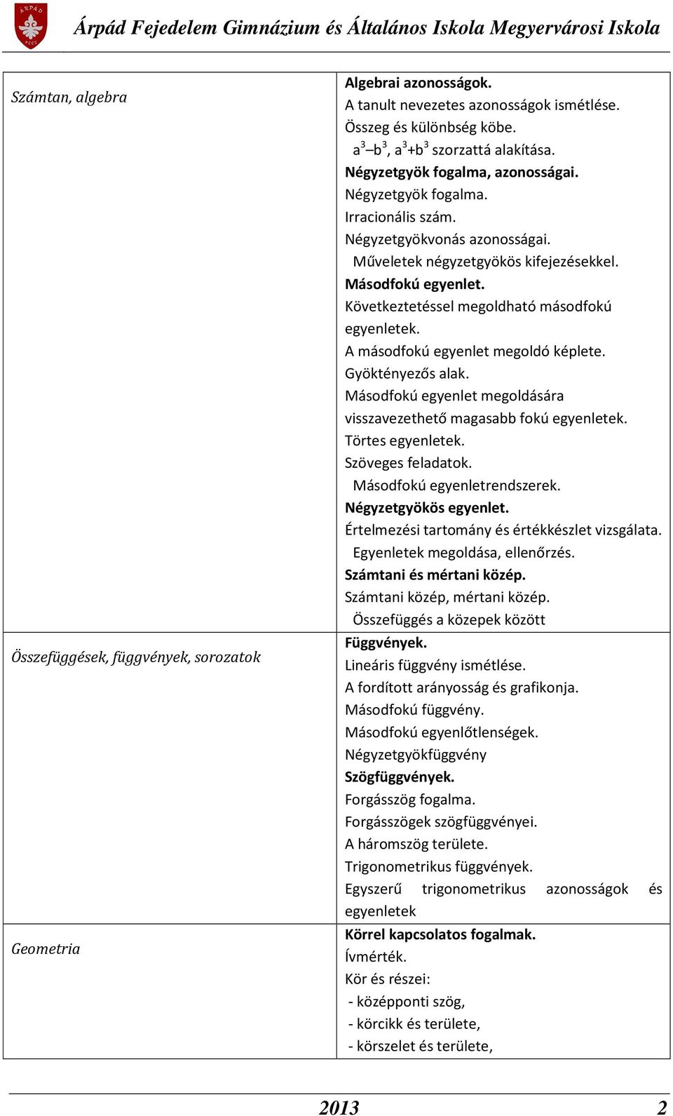 Következtetéssel megoldható másodfokú egyenletek. A másodfokú egyenlet megoldó képlete. Gyöktényezős alak. Másodfokú egyenlet megoldására visszavezethető magasabb fokú egyenletek. Törtes egyenletek.