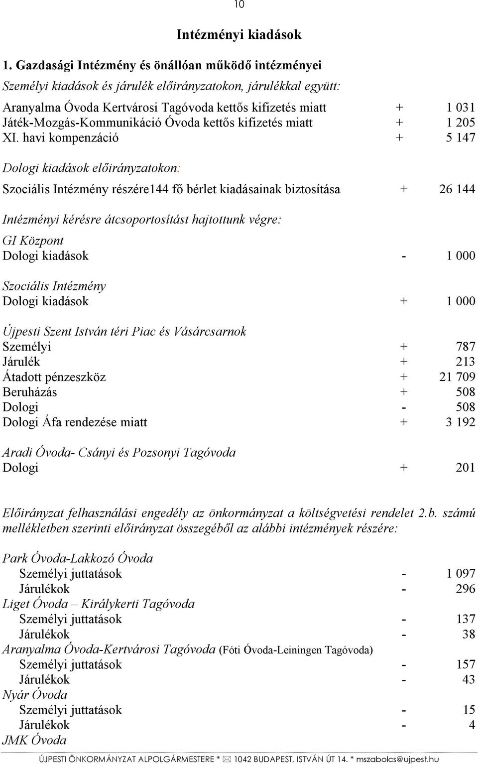 Játék-Mozgás-Kommunikáció Óvoda kettős kifizetés miatt + 1 205 XI.