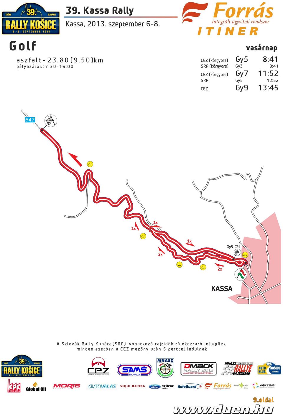 CEZ (körgyors) Gy7 11:52 SRP Gy5 12:52 CEZ Gy9 13:45 547 1x 1x 2x 1x Gy9 Cél 2x KASSA A S z l ov á k R a