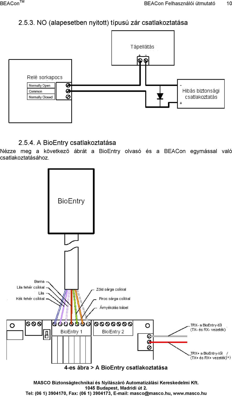 A BioEntry csatlakoztatása Nézze meg a következő ábrát a BioEntry