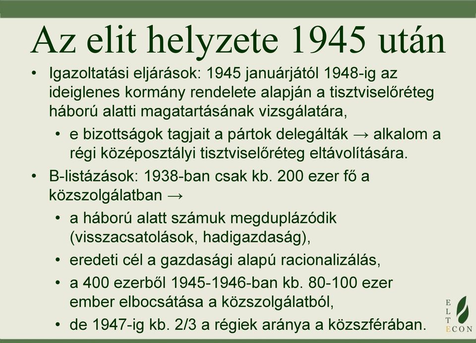 B-listázások: 1938-ban csak kb.