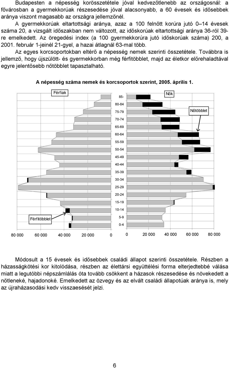 Az öregedési index (a 100 gyermekkorúra jutó időskorúak száma) 200, a 2001. február 1-jeinél 21-gyel, a hazai átlagnál 63-mal több.