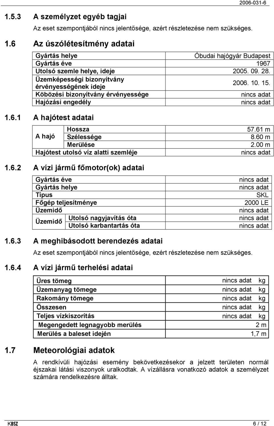 Köbözési bizonyítvány érvényessége Hajózási engedély 1.6.