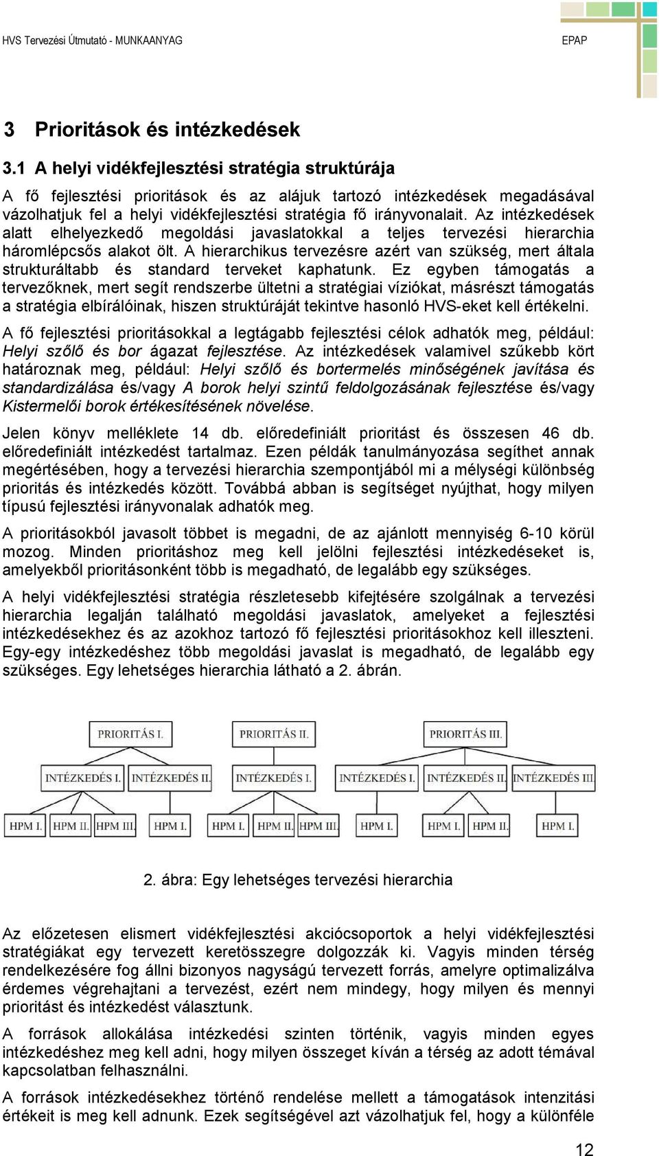 Az intézkedések alatt elhelyezkedı megoldási javaslatokkal a teljes ezési hierarchia háromlépcsıs alakot ölt.