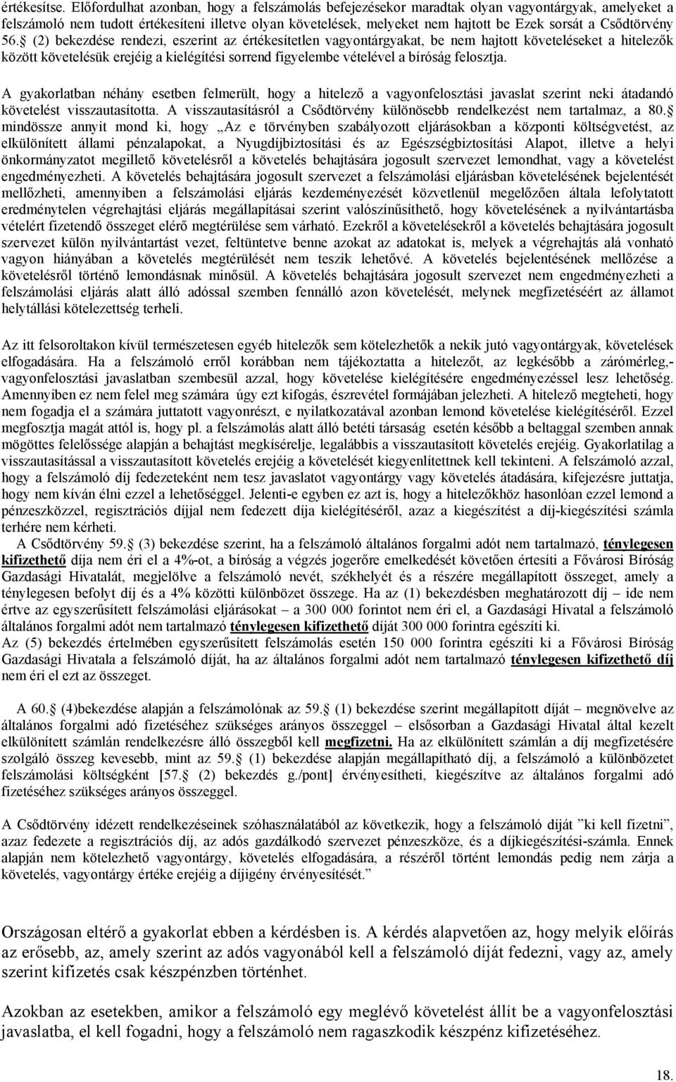 Csődtörvény 56.