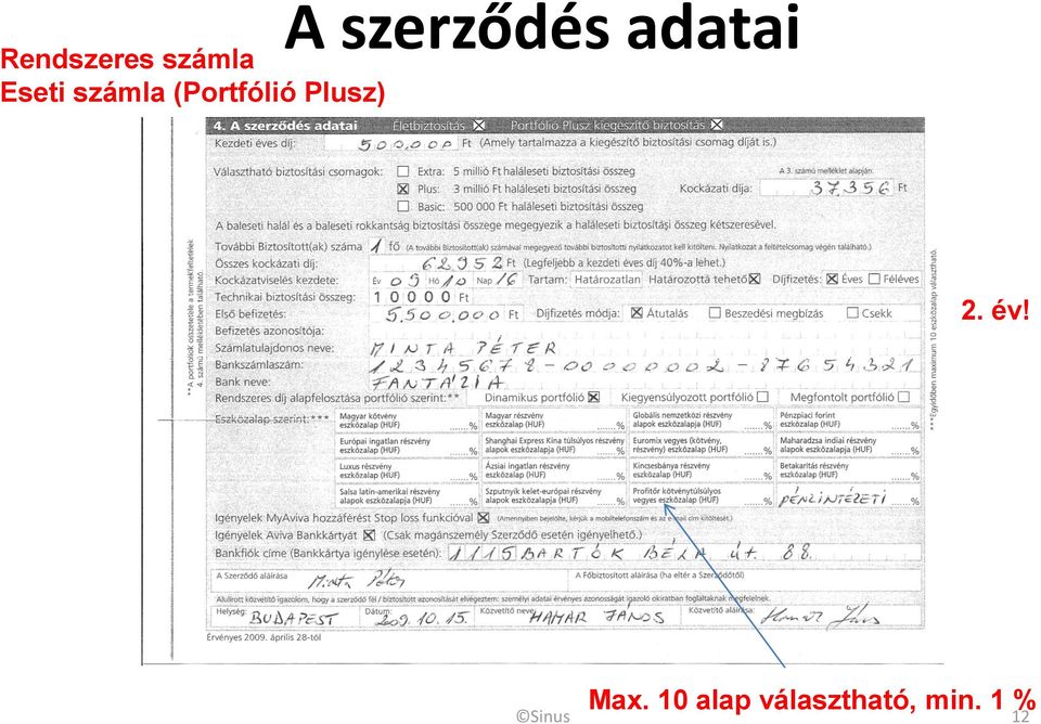 szerződés adatai 2. év! Max.