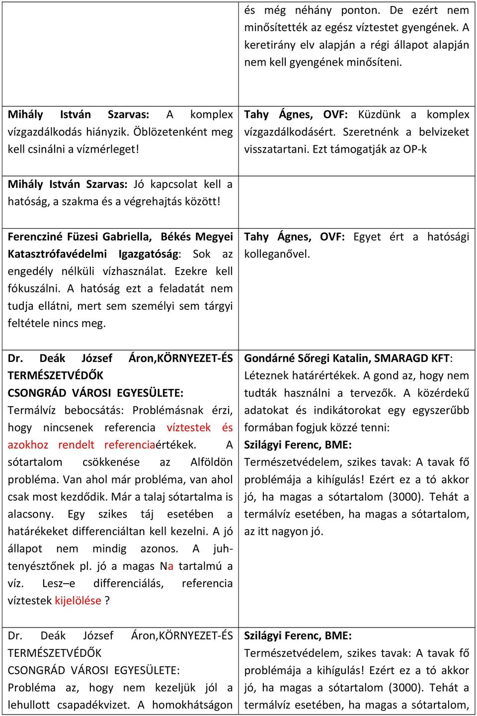 Ezt támogatják az OP k Mihály István Szarvas: Jó kapcsolat kell a hatóság, a szakma és a végrehajtás között!