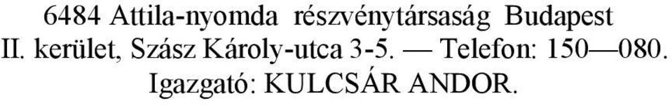 kerület, Szász Károly-utca 3-5.