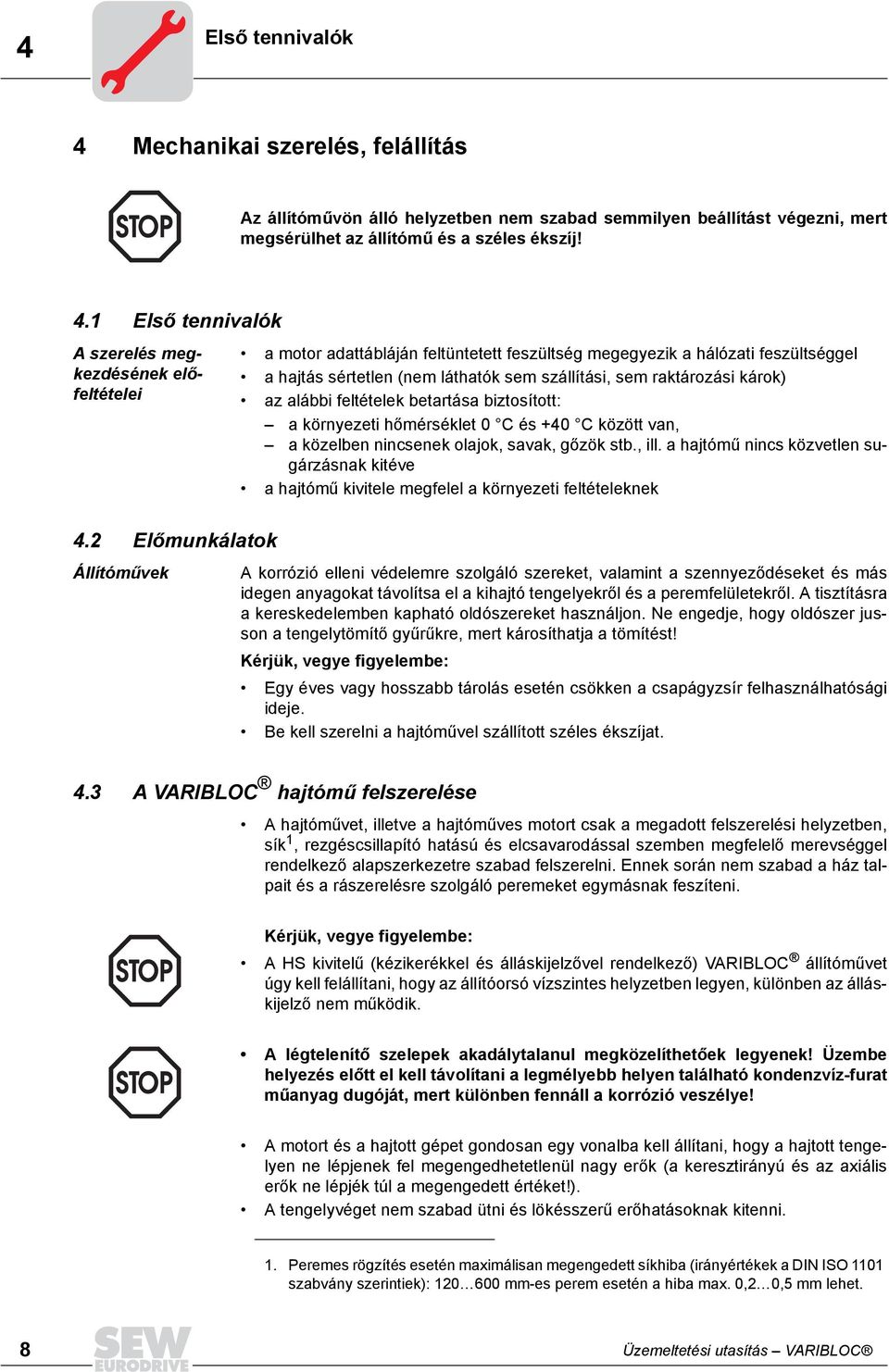 feltételek betartása biztosított: a környezeti hőmérséklet 0 C és +40 C között van, a közelben nincsenek olajok, savak, gőzök stb., ill.