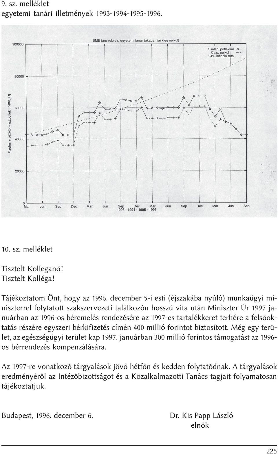 terhére a felsõoktatás részére egyszeri bérkifizetés címén 400 millió forintot biztosított. Még egy terület, az egészségügyi terület kap 1997.