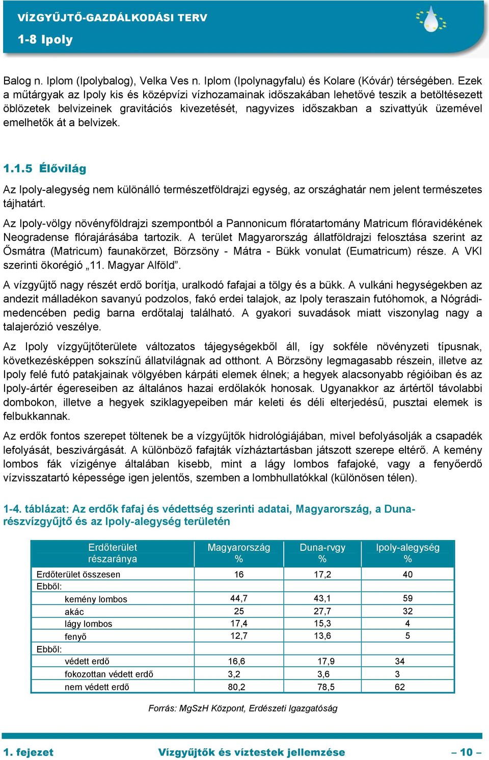 emelhetők át a belvizek. 1.1.5 Élővilág Az Ipoly-alegység nem különálló természetföldrajzi egység, az országhatár nem jelent természetes tájhatárt.