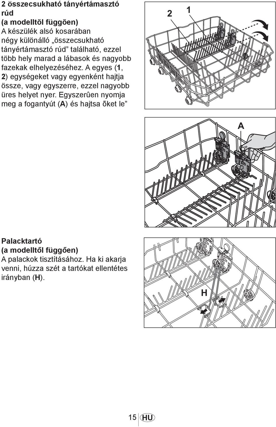 A egyes (1, 2) egységeket vagy egyenként hajtja össze, vagy egyszerre, ezzel nagyobb üres helyet nyer.