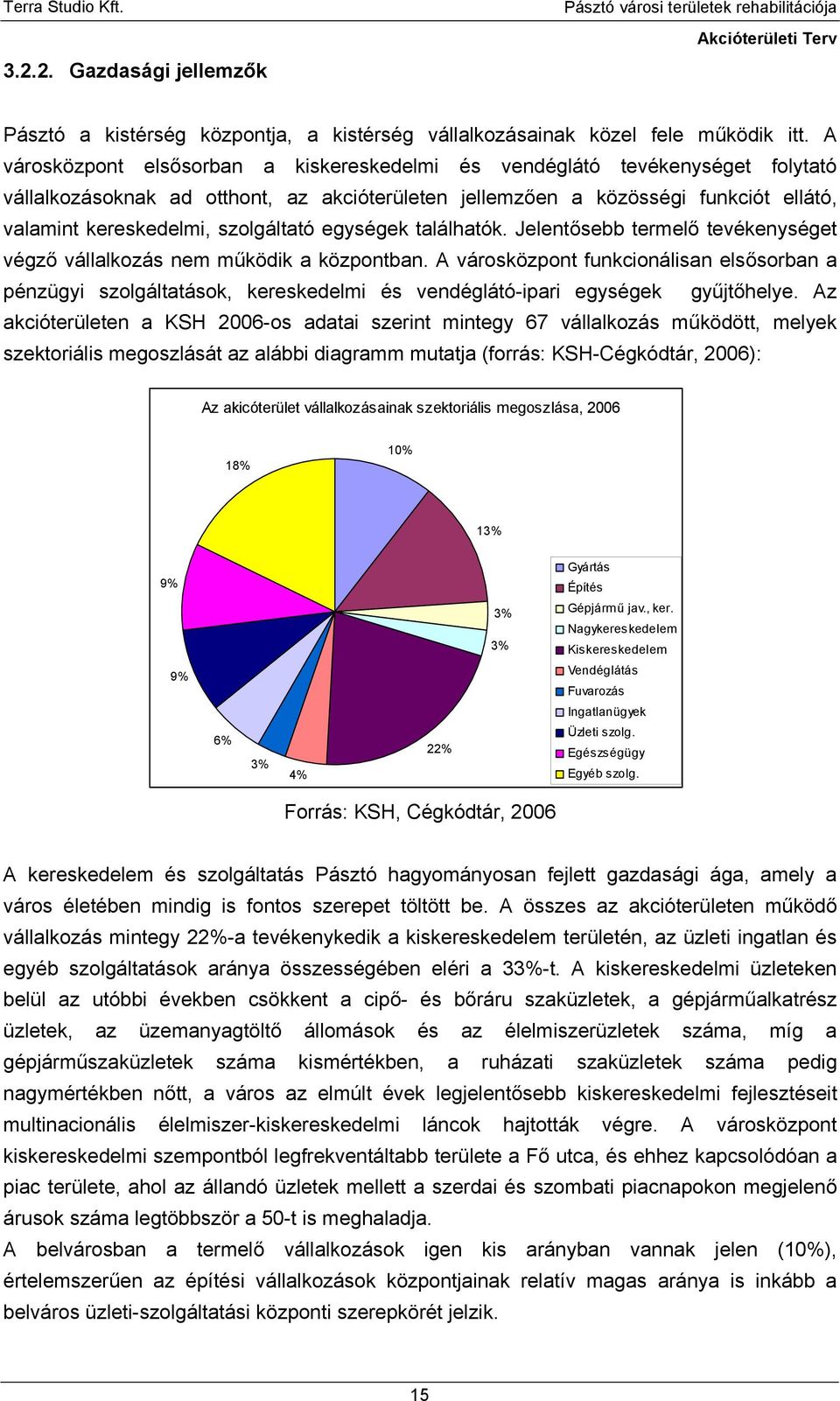 szolgáltató egységek találhatók. Jelentősebb termelő tevékenységet végző vállalkozás nem működik a központban.