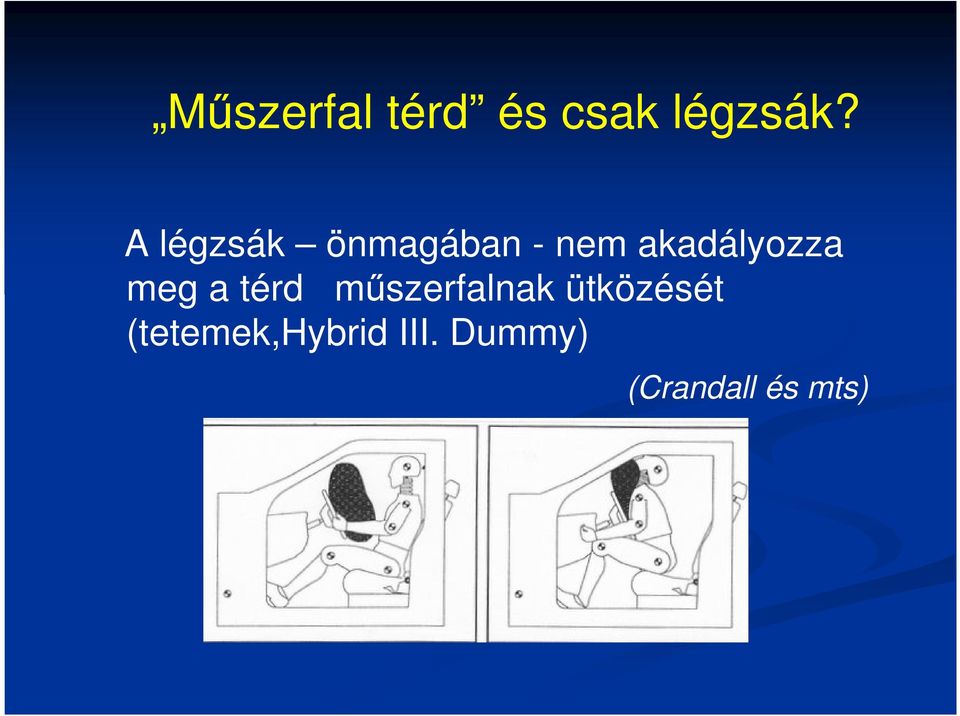 meg a térd műszerfalnak ütközését