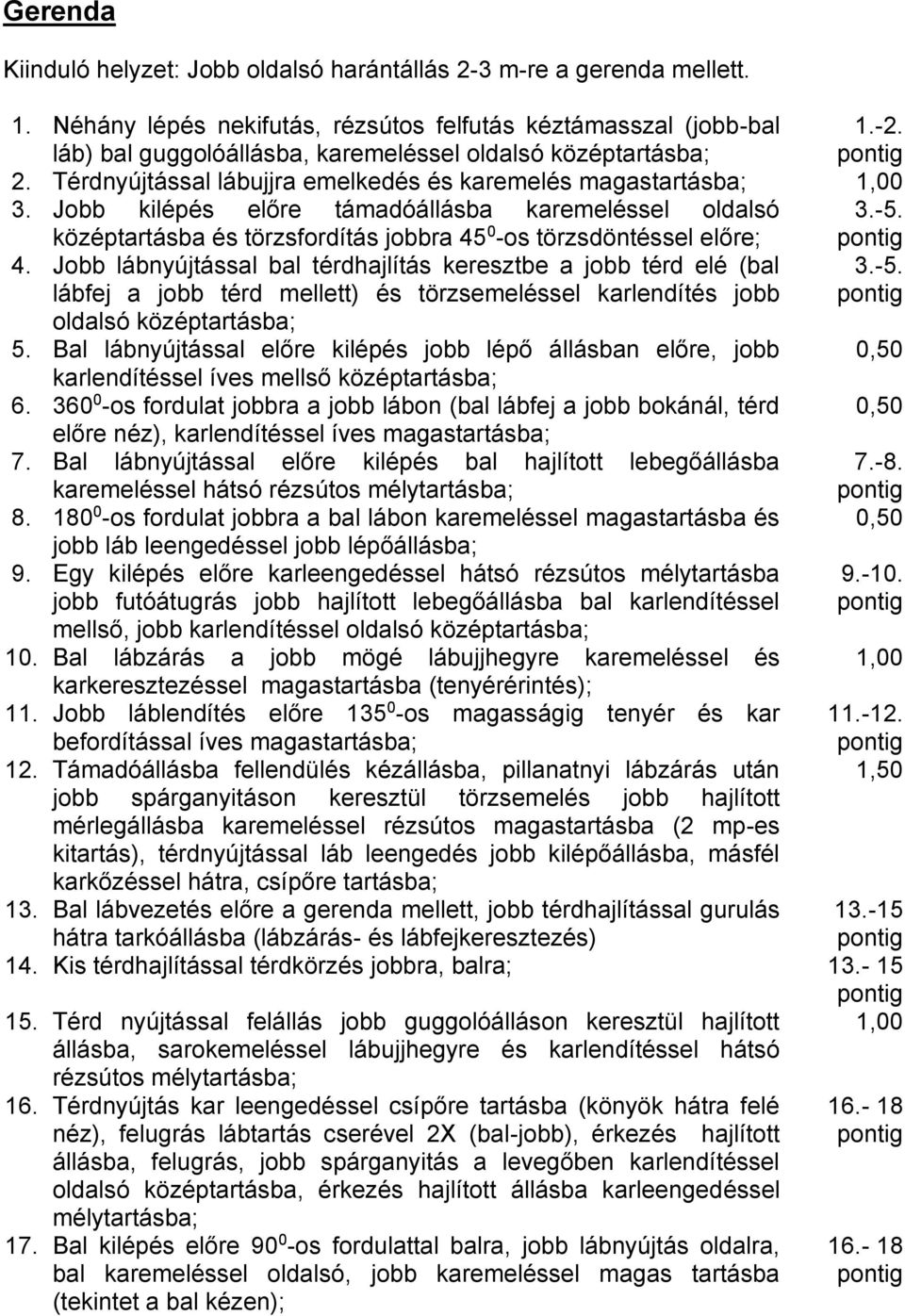 Térdnyújtással lábujjra emelkedés és karemelés magastartásba; 1,00 3. Jobb kilépés előre támadóállásba karemeléssel oldalsó 3.-5.