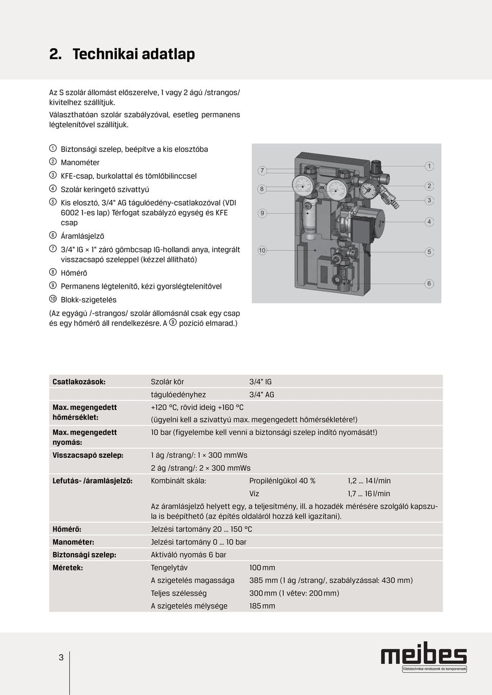 szabályzó egység és KFE csap Áramlásjelző 3/4 IG 1 záró gömbcsap IG-hollandi anya, integrált visszacsapó szeleppel (kézzel állítható) Hőmérő Permanens légtelenítő, kézi gyorslégtelenítővel