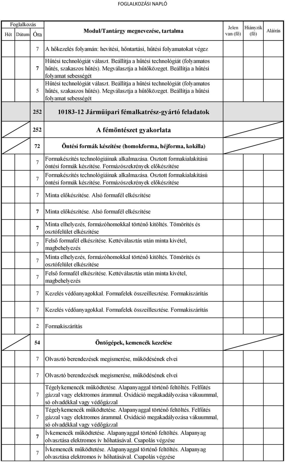 Beállítja a hűtési technológiát (folyamatos hűtés, szakaszos hűtés). Megválasztja a hűtőközeget.