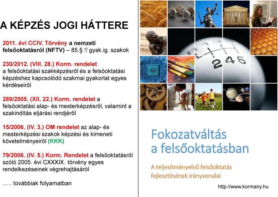 rendelet a felsőoktatási alap- és mesterképzésről, valamint a szakindítás eljárási rendjéről 15/2006. (IV. 3.