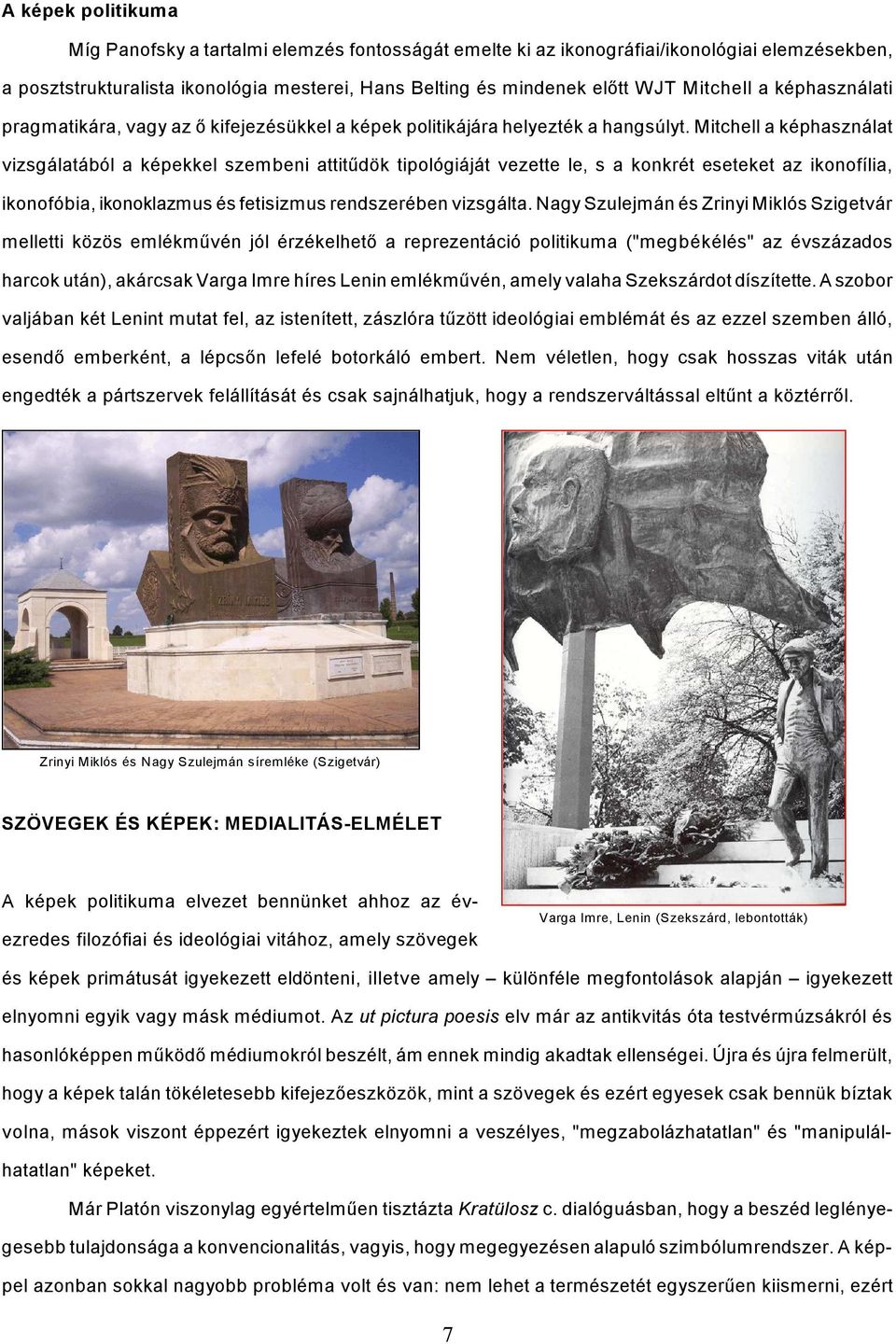 Mitchell a képhasználat vizsgálatából a képekkel szem beni attitűdök tipológiáját vezette le, s a konkrét eseteket az ikonofília, ikonofóbia, ikonoklazmus és fetisizmus rendszerében vizsgálta.