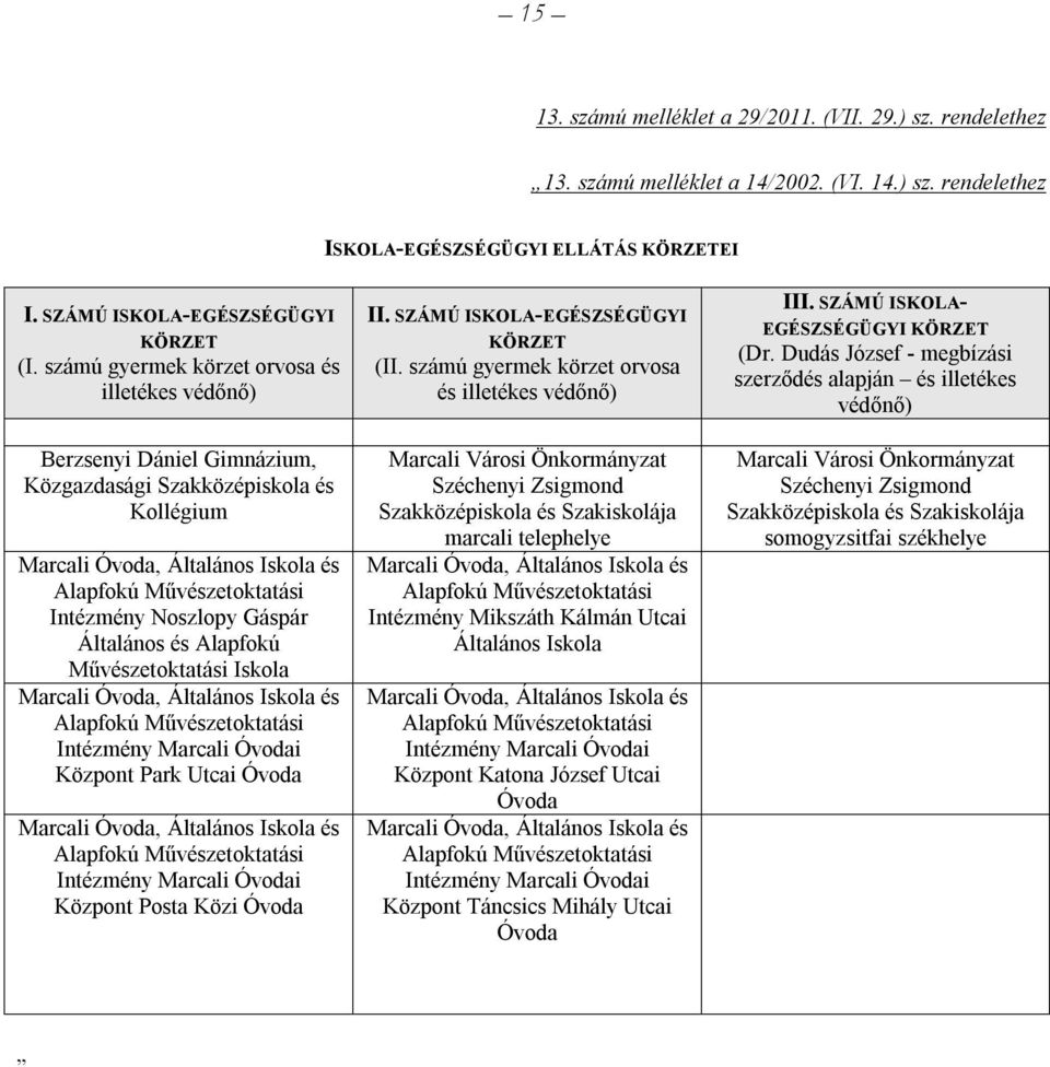 Gáspár Általános és Alapfokú Művészetoktatási Iskola Marcali Óvoda, Általános Iskola és Alapfokú Művészetoktatási Intézmény Marcali Óvodai Központ Park Utcai Óvoda Marcali Óvoda, Általános Iskola és