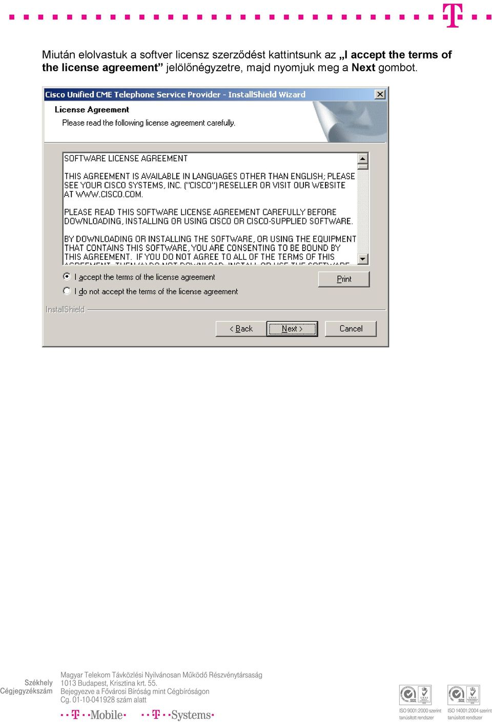terms of the license agreement