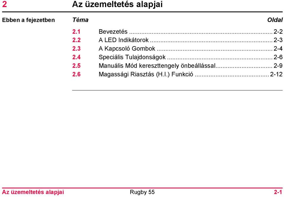 4 Speciális Tulajdonságok... 2-6 2.