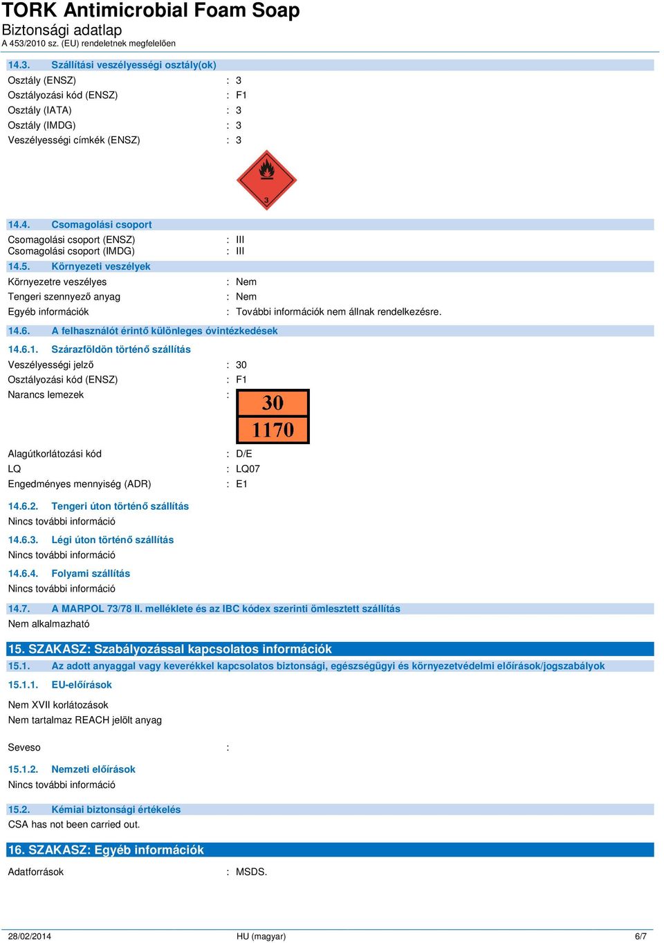 A felhasználót érintő különleges óvintézkedések 14