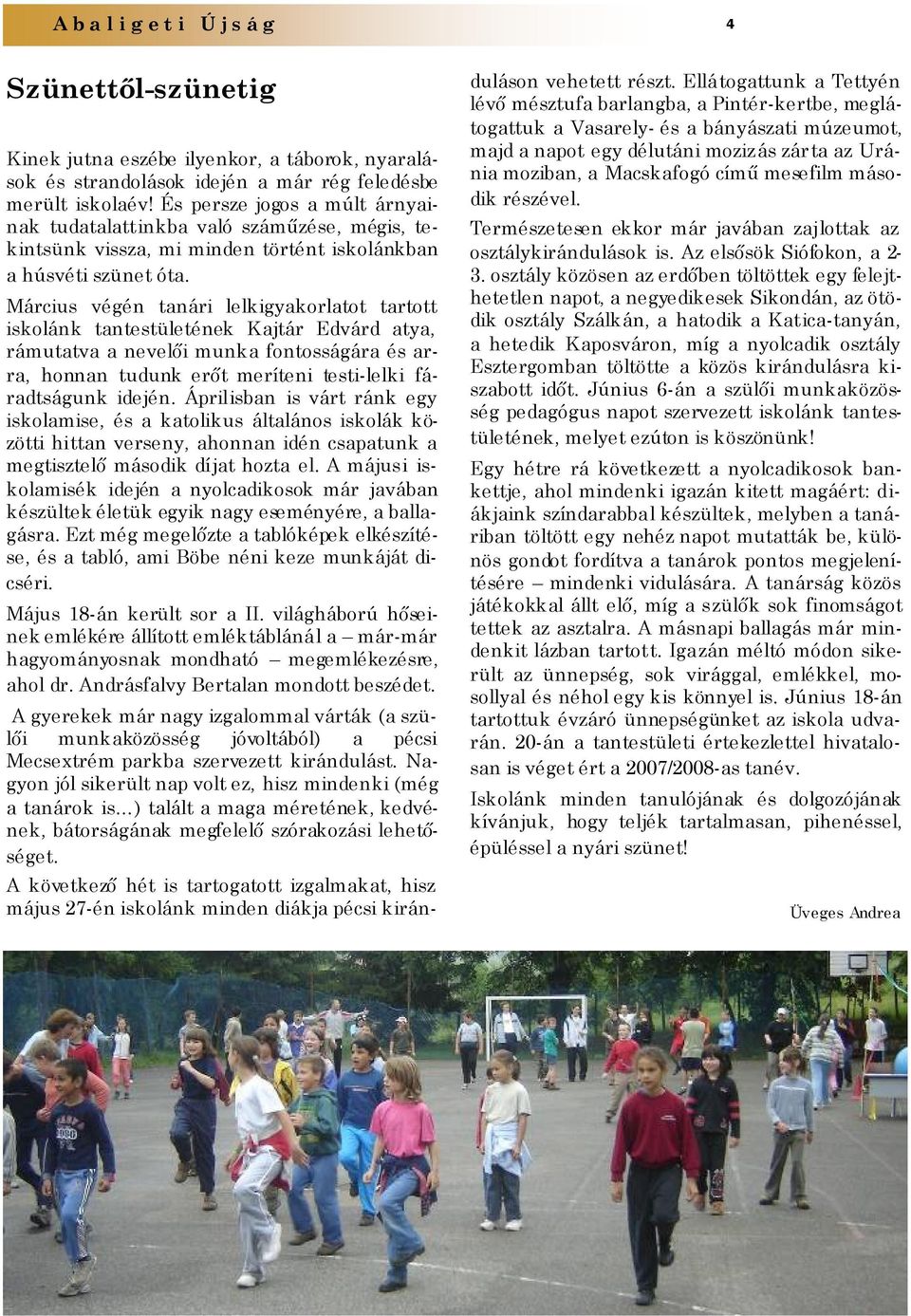 Március végén tanári lelkigyakorlatot tartott iskolánk tantestületének Kajtár Edvárd atya, rámutatva a nevelői munka fontosságára és arra, honnan tudunk erőt meríteni testi-lelki fáradtságunk idején.
