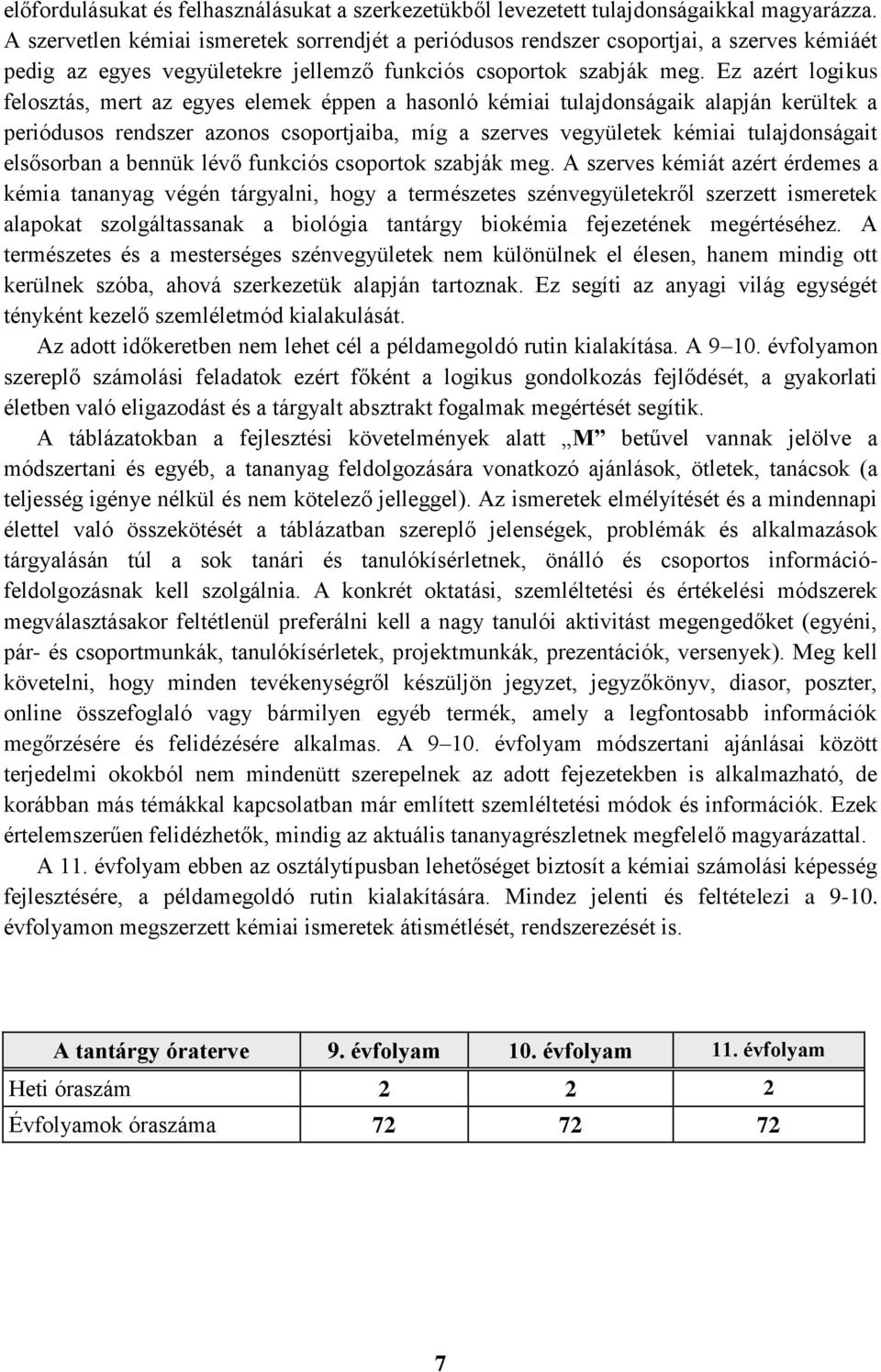 Ez azért logikus felosztás, mert az egyes elemek éppen a hasonló kémiai tulajdonságaik alapján kerültek a periódusos rendszer azonos csoportjaiba, míg a szerves vegyületek kémiai tulajdonságait