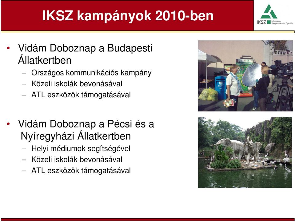 támogatásával Vidám Doboznap a Pécsi és a Nyíregyházi Állatkertben