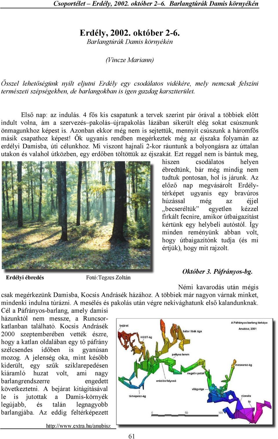 karsztterület. Első nap: az indulás.