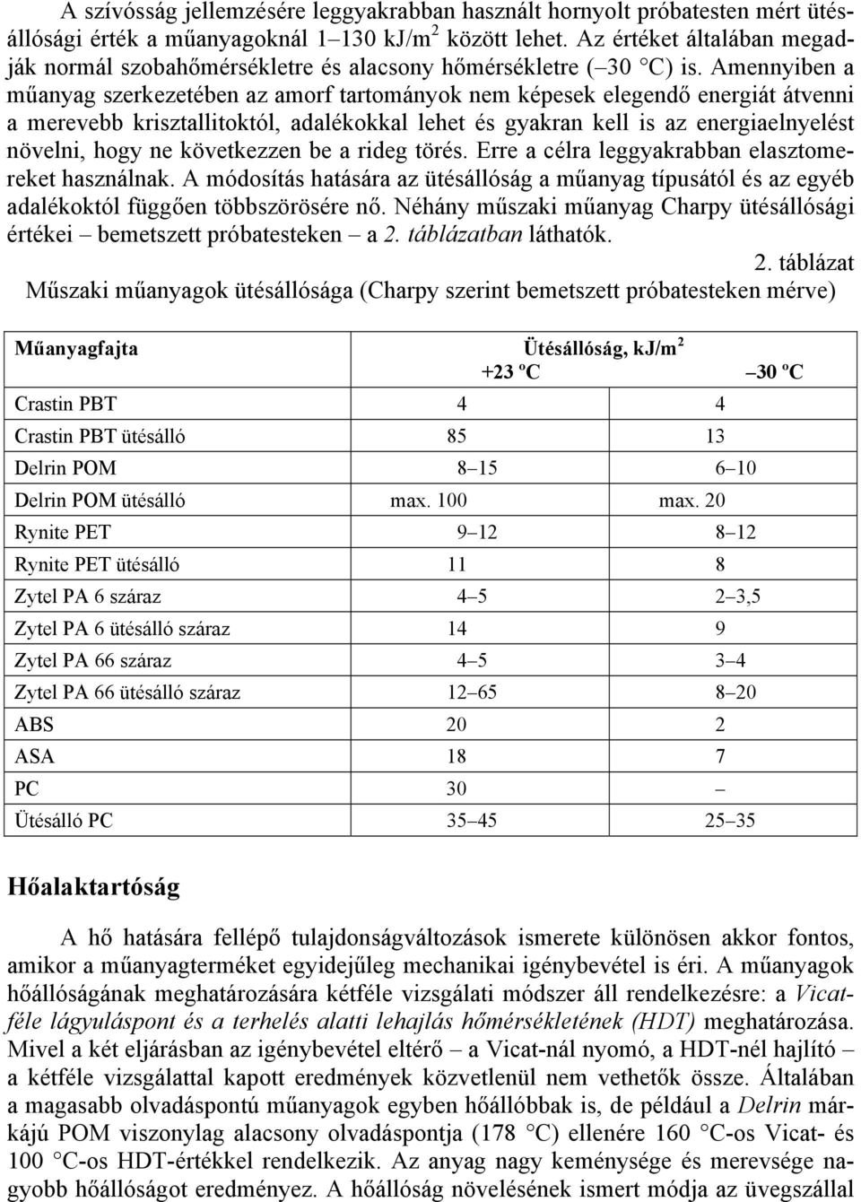 Amennyiben a műanyag szerkezetében az amorf tartományok nem képesek elegendő energiát átvenni a merevebb krisztallitoktól, adalékokkal lehet és gyakran kell is az energiaelnyelést növelni, hogy ne