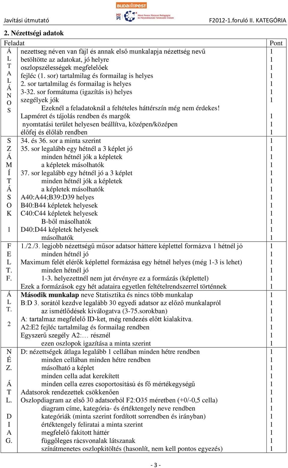 apméret és tájolás rendben és margók nyomtatási terület helyesen beállítva, középen/középen Z K... Z.. D G. élőfej és élőláb rendben 4. és 6. sor a minta szerint 5.