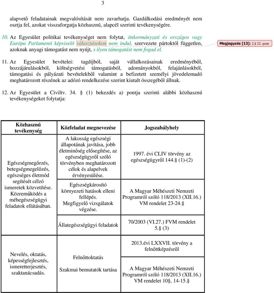 nyújt, s ilyen támogatást nem fogad el. Megjegyzés [13]: 2. 22. pont 11.