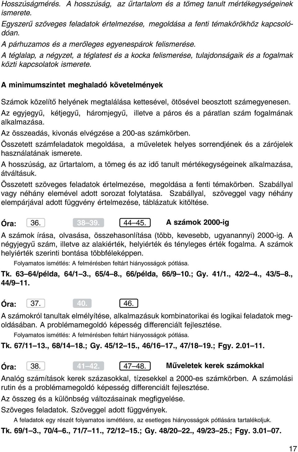 A minimumszintet meghalad k vetelm nyek Sz mok k zel t hely nek megtal l sa kettes vel, t s vel beosztott sz megyenesen.