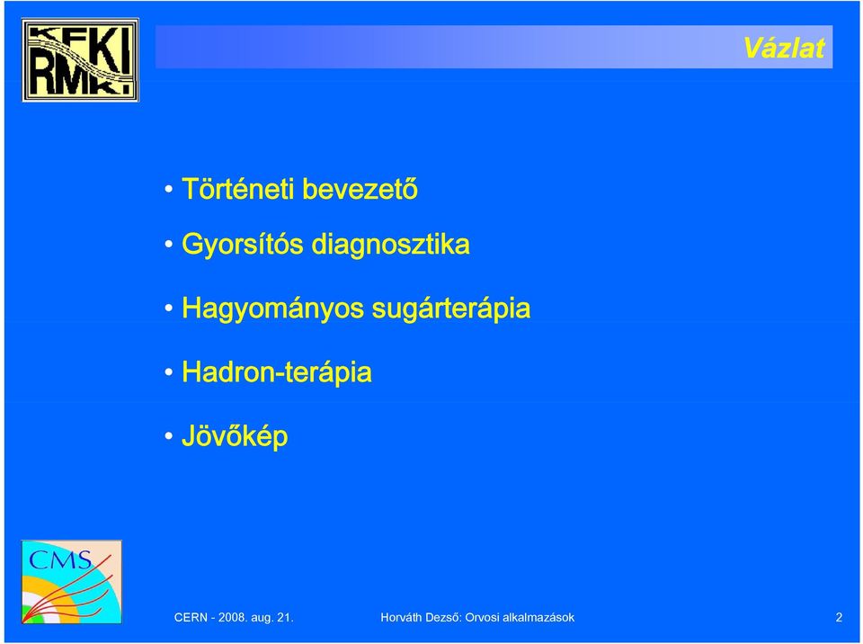 Hadron-terápia Jövőkép CERN - 2008. aug.