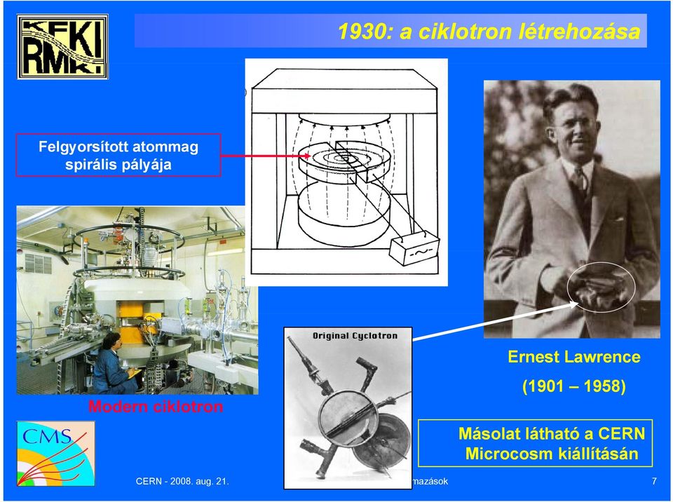 (1901 1958) Másolat látható a CERN Microcosm