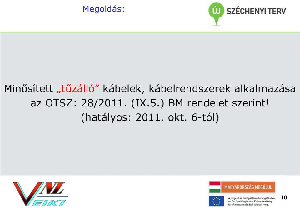 alkalmazása az OTSZ: 28/2011. (IX.5.