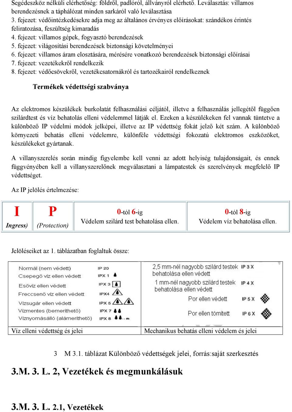 fejezet: világosítási berendezések biztonsági követelményei 6. fejezet: villamos áram elosztására, mérésére vonatkozó berendezések biztonsági előírásai 7. fejezet: vezetékekről rendelkezik 8.