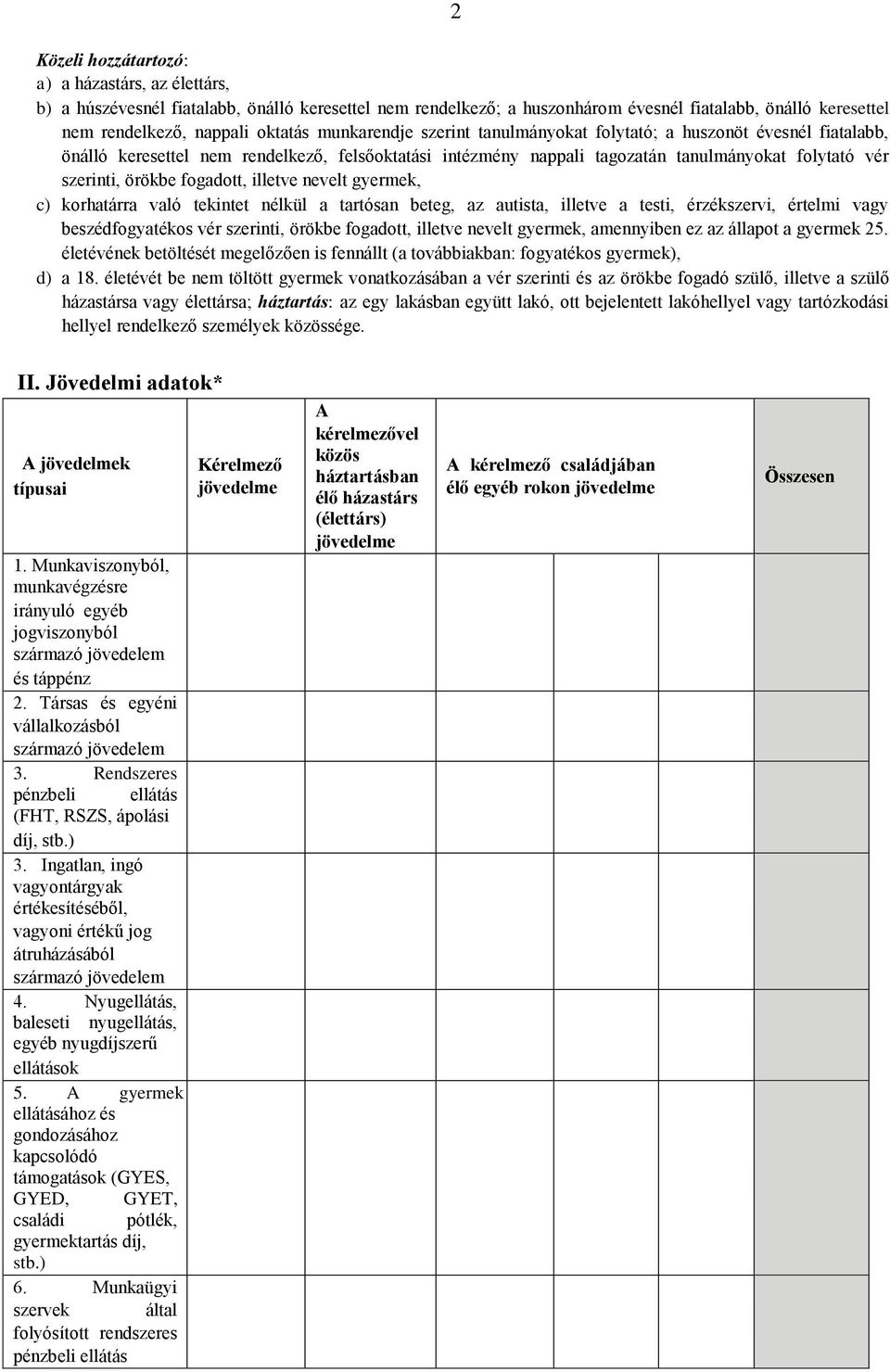 fogadott, illetve nevelt gyermek, c) korhatárra való tekintet nélkül a tartósan beteg, az autista, illetve a testi, érzékszervi, értelmi vagy beszédfogyatékos vér szerinti, örökbe fogadott, illetve