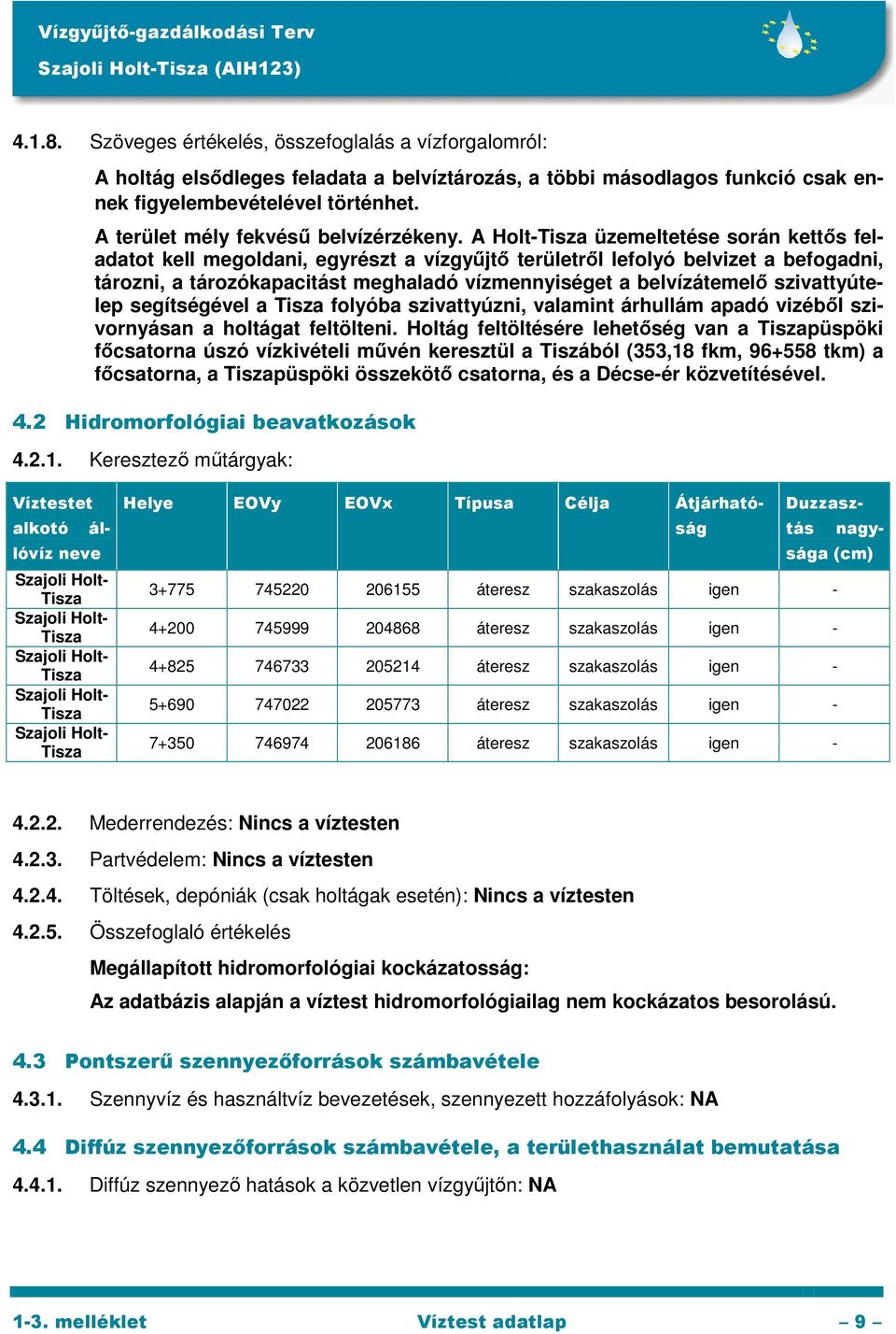 A Holt- üzemeltetése során kettős feladatot kell megoldani, egyrészt a vízgyűjtő területről lefolyó belvizet a befogadni, tározni, a tározókapacitást meghaladó vízmennyiséget a belvízátemelő